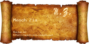 Mesch Zia névjegykártya